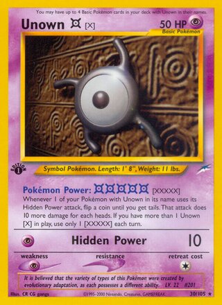 Unown [X] 30/105 - Neo Destiny