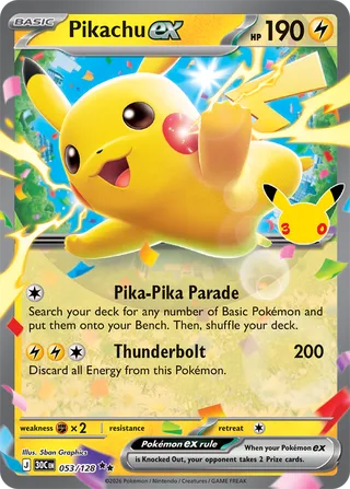 Pikachu ex 053/128 - 30th Celebration