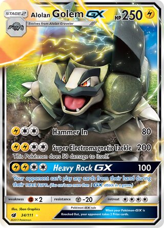 Alolan Golem-GX 34/111 - Crimson Invasion