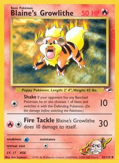 Blaine's Growlithe 35/132 - Gym Heroes