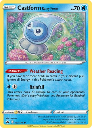 Castform Rainy Form 033/198 - Chilling Reign