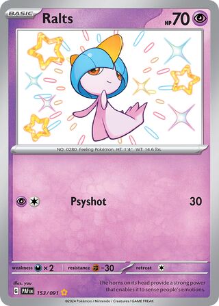 Ralts 153/091 - Paldean Fates