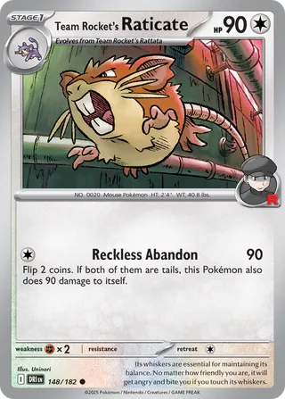 Team Rocket's Raticate 148/182 - Destined Rivals