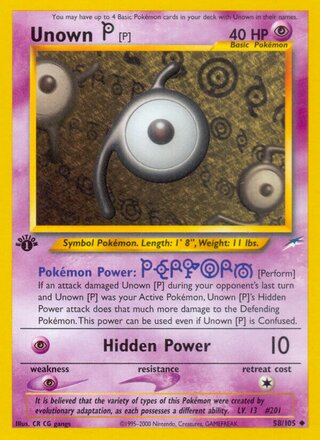 Unown [P] 58/105 - Neo Destiny