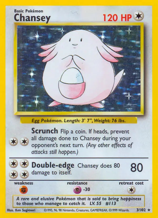Chansey 3/102 - Base Set (1st Edition)