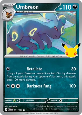 Umbreon 091/128 - 30th Celebration