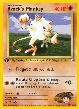 Brock's Mankey 68/132 - Gym Heroes