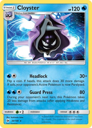 Cloyster 34/149 - Sun & Moon Base