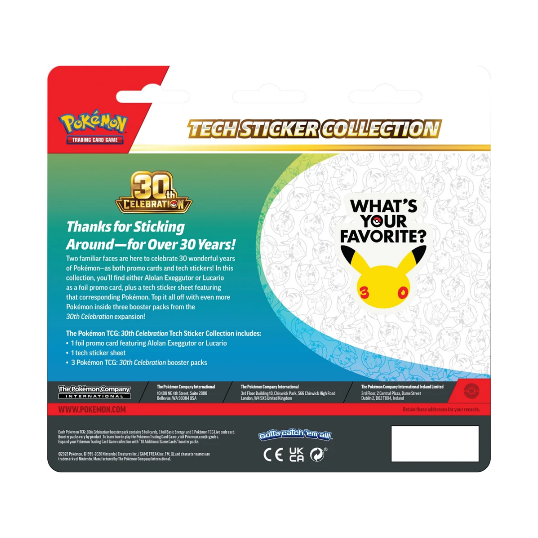 Pokemon 30th Celebration Tech Sticker Collection Alolan Exeggutor