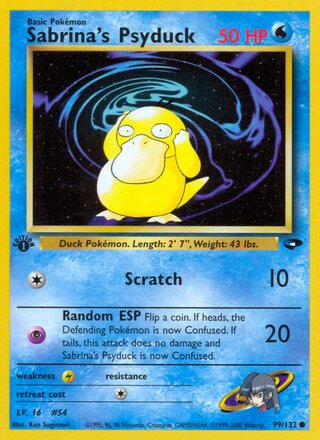 Sabrina's Psyduck 99/132 - Gym Heroes