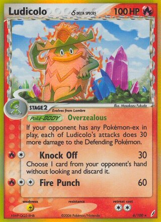 Ludicolo 6/100 - Crystal Guardians