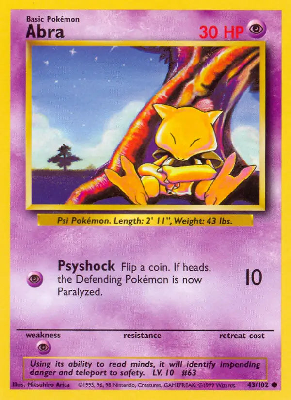 Abra 43/102 - Base Set