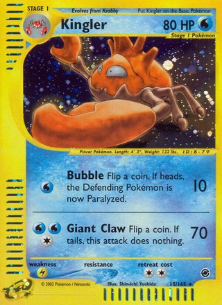 Kingler 15/165 - Expedition Base Set