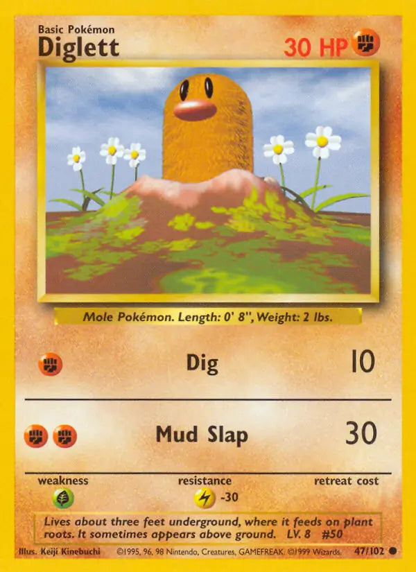Diglett 47/102 - Base Set (Shadowless)