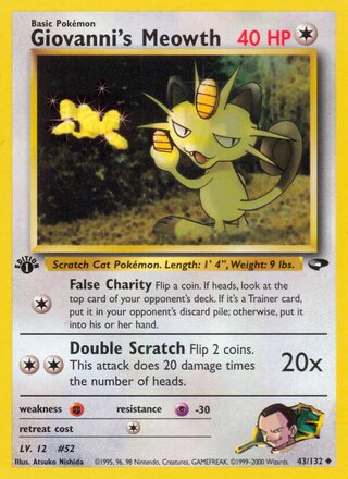 Giovanni's Meowth 43/132 - Gym Heroes