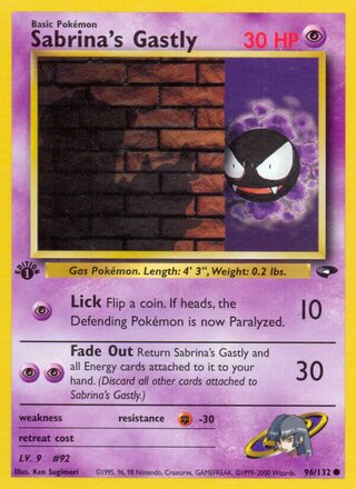 Sabrina's Gastly 96/132 - Gym Heroes