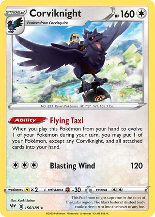 Corviknight 156/189 - Darkness Ablaze
