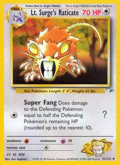 Lt. Surge's Raticate 51/132 - Gym Heroes