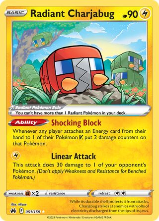 Radiant Charjabug 051/159 - Crown Zenith
