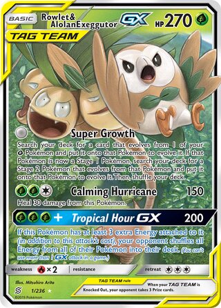 Rowlet & Alolan Exeggutor-GX 1/236 - Unified Minds