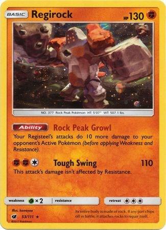 Regirock Cosmos Holo 53 - Sun & Moon Black Star Promo