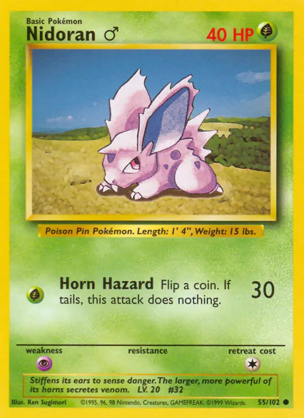 Nidoran ♂ 55/102 - Base Set (1st Edition)