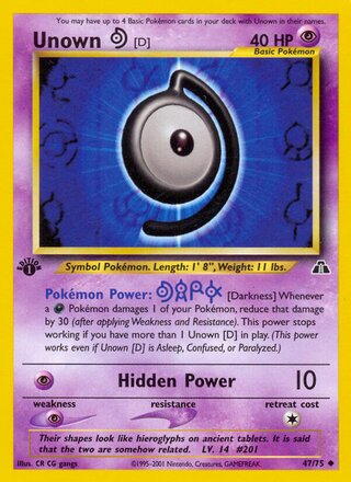 Unown [D] 47/75 - Neo Discovery