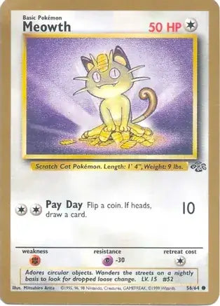 Meowth Gold Bordered Promo 56 - Miscellaneous Promos