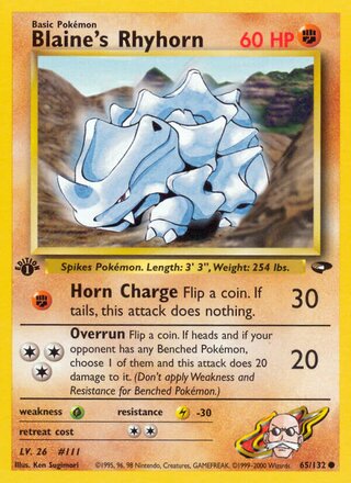 Blaine's Rhyhorn 65/132 - Gym Challenge