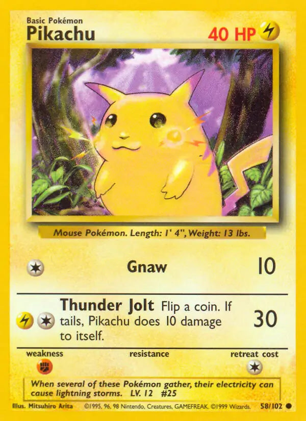 Pikachu 58/102 - Base Set (1st Edition)