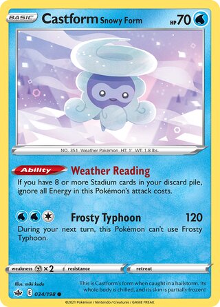 Castform Snowy Form 034/198 - Chilling Reign