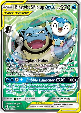 Blastoise & Piplup-GX 215/236 - Cosmic Eclipse