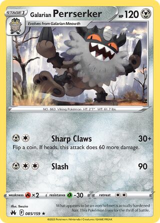 Galarian Perrserker 085/159 - Crown Zenith