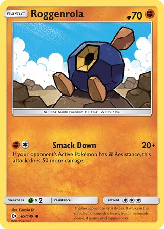 Roggenrola 69/149 - Sun & Moon Base