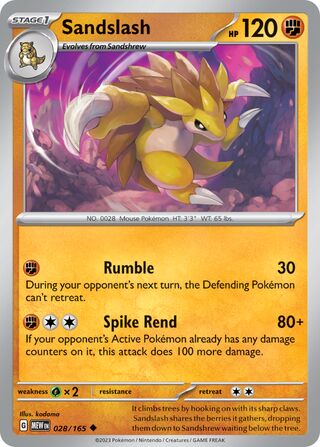 Sandslash 028/165 - Scarlet & Violet 178