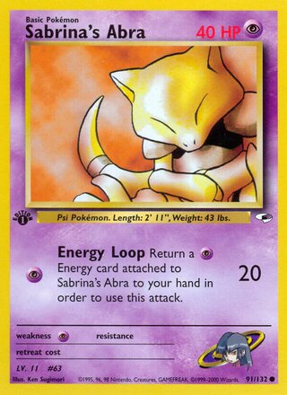 Sabrina's Abra 91/132 - Gym Heroes