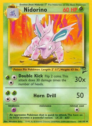 Nidorino 54/130 - Base Set 2