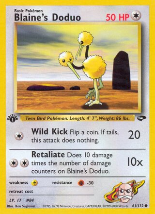 Blaine's Doduo 61/132 - Gym Challenge