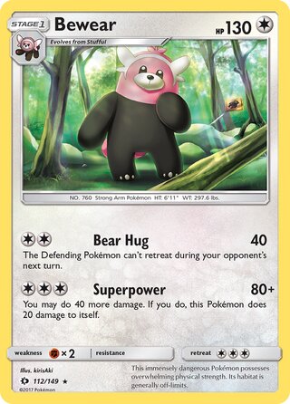 Bewear 112/149 - Sun & Moon Base
