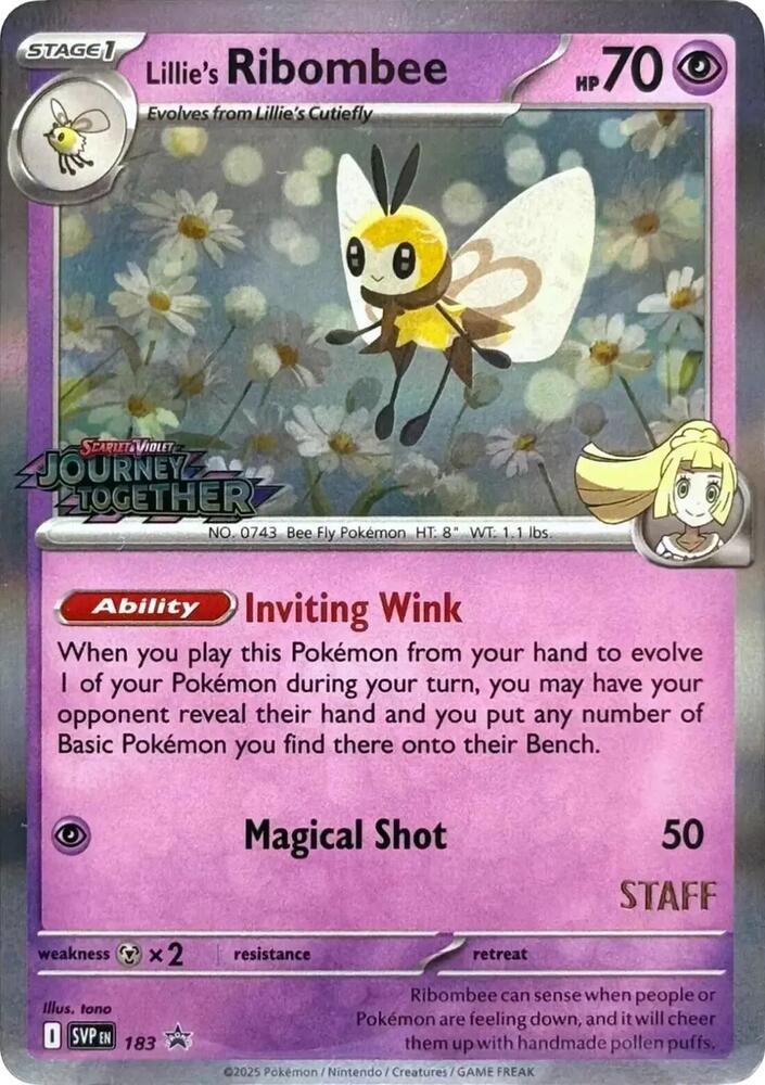 Lillie's Ribombee - (Prerelease) [Staff] 183 - SV: Scarlet & Violet Promo Cards