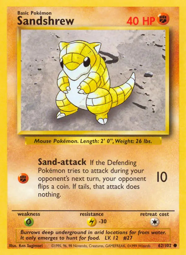 Sandshrew 62/102 - Base Set (Shadowless)