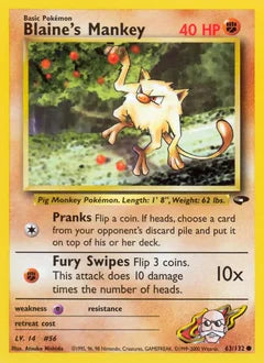 Blaine's Mankey 63/132 - Gym Challenge