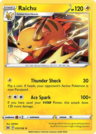 Raichu 053/196 - Lost Origin