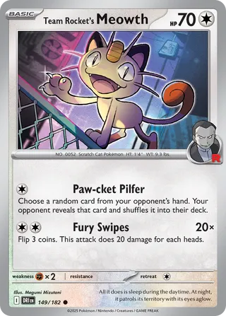 Team Rocket's Meowth 149/182 - Destined Rivals
