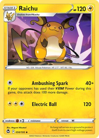 Raichu 050/195 - Silver Tempest