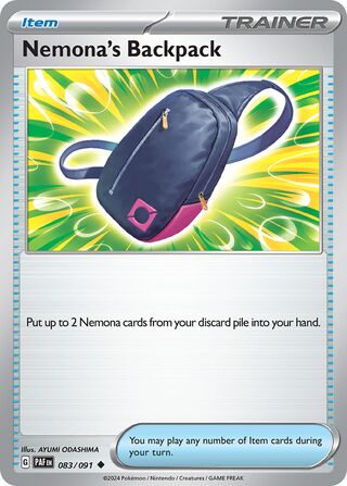 Nemona's Backpack 083/091 - Paldean Fates