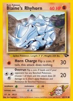 Blaine's Rhyhorn 65/132 - Gym Challenge