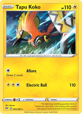 Tapu Koko 061/189 - Darkness Ablaze