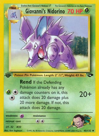 Giovanni's Nidorino 45/132 - Gym Heroes