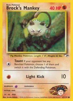 Brock's Mankey 67/132 - Gym Heroes